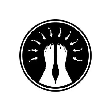 Fish massage procedure silhouette vector illustration logo Stock Illustration
