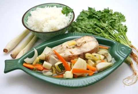 Fish meal Foto stock