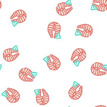 Fish meal with wasabi vector seamless pattern Stock Illustration