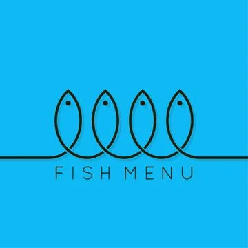 Fish menu concept design background Stock Illustration