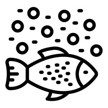 Fish microplastics pollution icon outline vector. Water plastic Stock Illustration