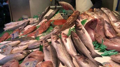 Fish monger Stock Footage 133648751