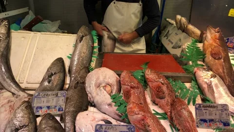 Fish monger Stock Footage 133648754