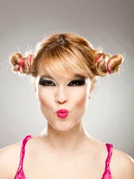 Fish mouth  expression Stock Photos