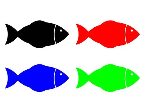 Fish in multiple colors vector Stock Illustration