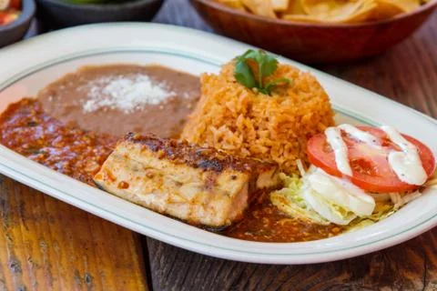 Fish n' rice Foto stock