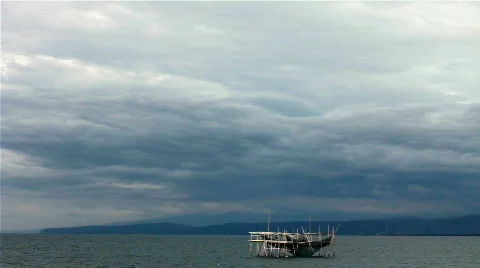 Fish net in the ocean Stock Footage 737748