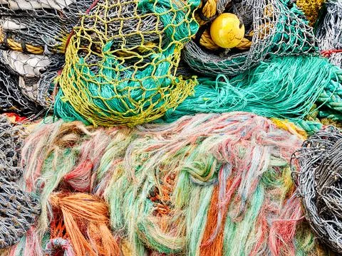 Fish Nets and Floats Stock Photos