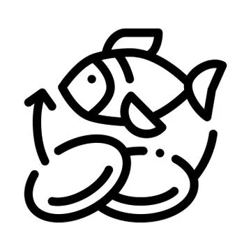 Fish Nutrients Supplements Icon Vector Illustration Illustrazione stock