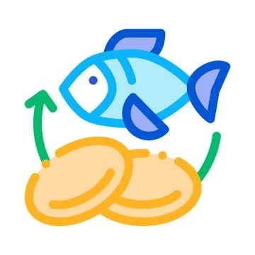 Fish Nutrients Supplements Icon Vector Illustration Illustrazione stock