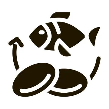 Fish Nutrients Supplements Icon Vector Illustration Illustrazione stock