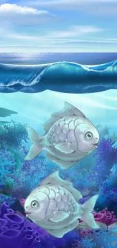 Fish in the ocean Stock Illustration