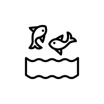 Fish, ocean, jumping icon. Simple line, outline vector elements of saving marine Illustrazione stock