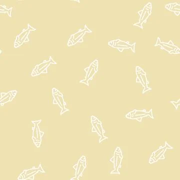 Fish ocean line seamless pattern 스톡 일러스트