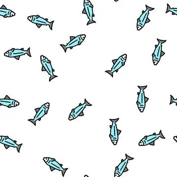 Fish ocean vector seamless pattern Stock Illustration