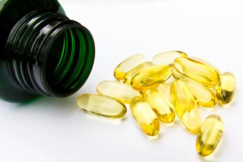 Fish oil capsule Stock Photos