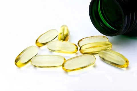 Fish oil capsule Stock Photos