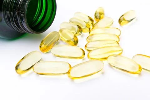 Fish oil capsule Stock Photos