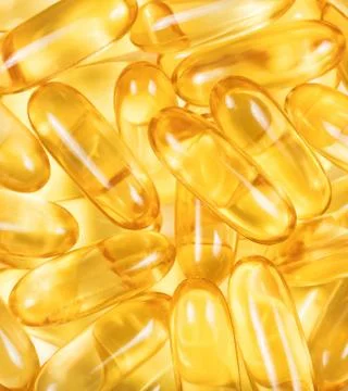 Fish Oil Capsules in filled frame format Stock Photos