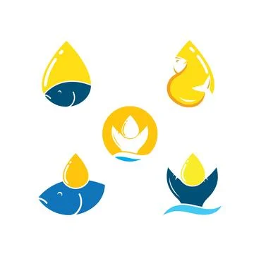 Fish oil icon vector concept design 스톡 일러스트