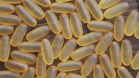 Fish oil, omega3, close up. Stock Footage 127996010