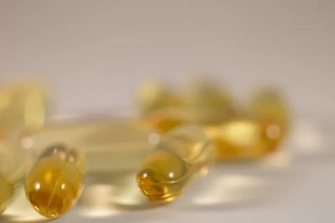 Fish oil  partial macro close up Stock Photos