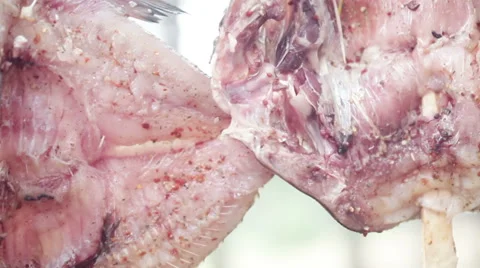 Fish on open fire Video stock 40296838