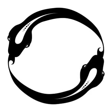 Fish or snake tattoo. Infinity symbol. Isolated Stock Illustration
