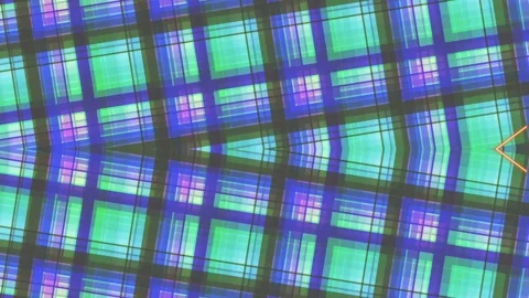 Fish outline over plaid pattern, abstract design, geometric background Stock Footage 331361670