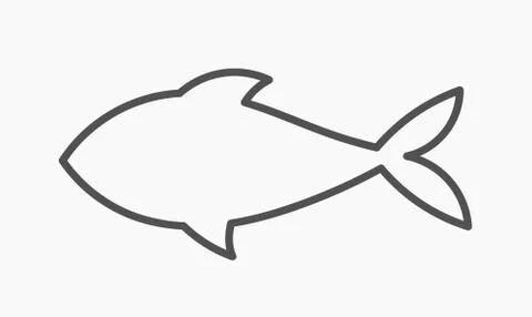 Fish outline shape icon. Vector illustration, Stock Illustration