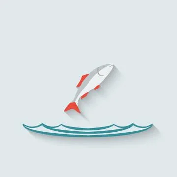 Fish over water background Stock-Illustration
