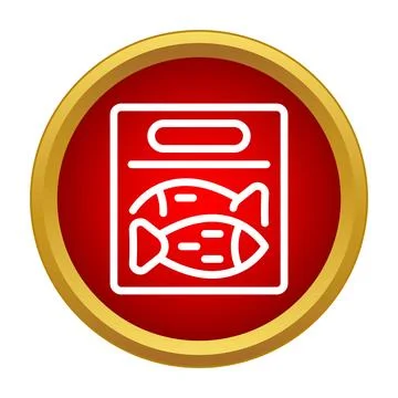 Fish packaging icon representing fresh seafood products Stock Illustration