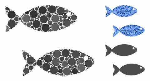 Fish Pair Composition Icon of Spheric Items Ilustração Stock