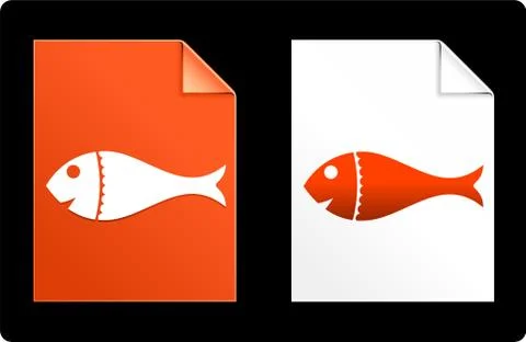 Fish on Paper Set Stock Illustration