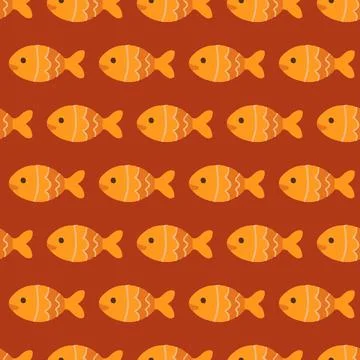 Fish Pattern Bold Repeat Design Illustrazione stock