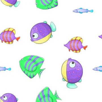 Fish pattern, cartoon style 스톡 일러스트