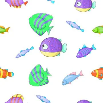 Fish pattern, cartoon style Stockillustratie