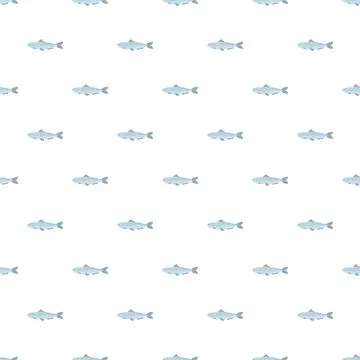Fish pattern creating seamless aquatic marine background Illustrazione stock