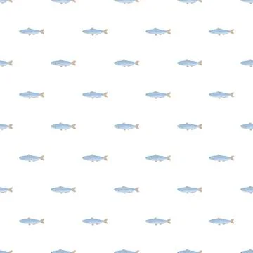 Fish pattern creating seamless marine life background 库存插图