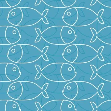 Fish pattern. Marine animal texture. Ornament for cloth Illustrazione stock