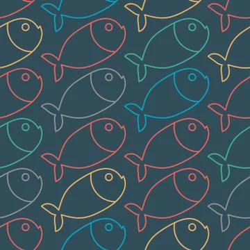 Fish pattern. Marine animal texture. Ornament for cloth Stock Illustration