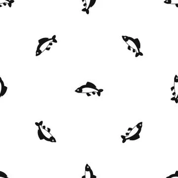Fish pattern seamless black Stock Illustration