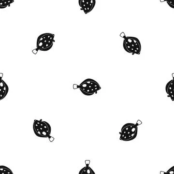 Fish pattern seamless black Stock Illustration