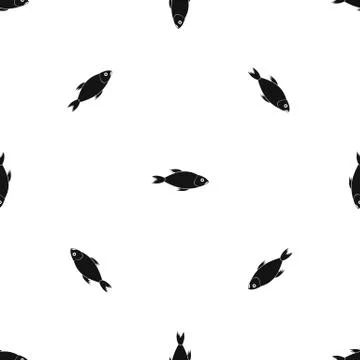 Fish pattern seamless black 스톡 일러스트