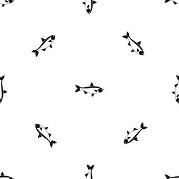 Fish pattern seamless black 스톡 일러스트