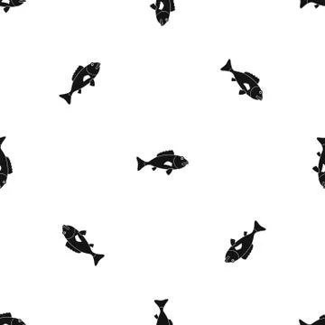 Fish pattern seamless black Stockillustratie
