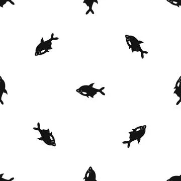 Fish pattern seamless black 스톡 일러스트