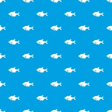 Fish pattern seamless blue Stock Illustration