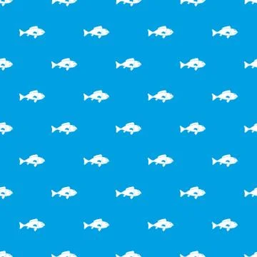 Fish pattern seamless blue Illustrazione stock