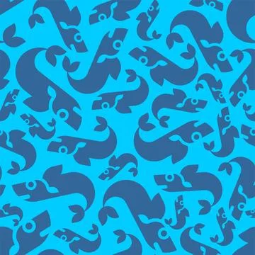 Fish pattern seamless. Fishes background. Marine texture. Ornament of kids .. Stock Illustration
